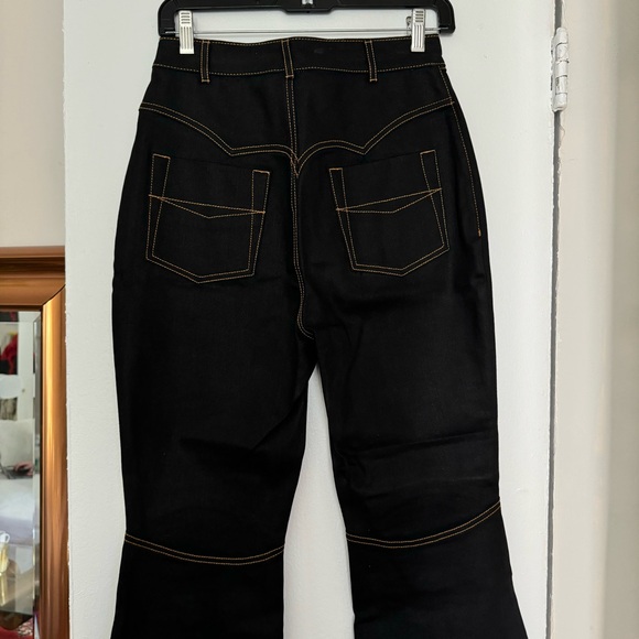 Ellery Zip Front Button Snap Closure Western Style Kickflare Jeans - Picture 3 of 6